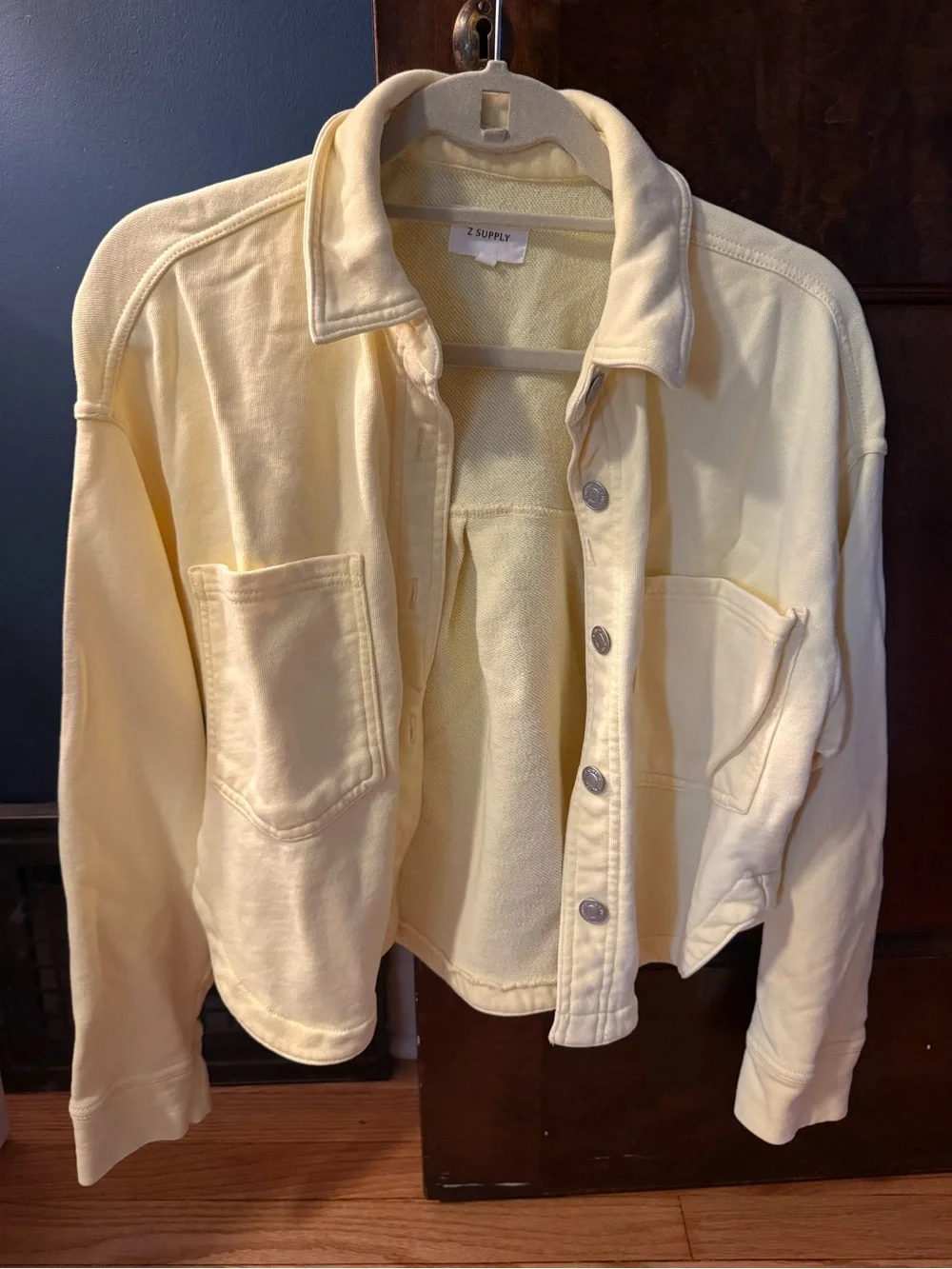 Z Supply Women's Yellow All Day Cropped Knit Jacket size XS